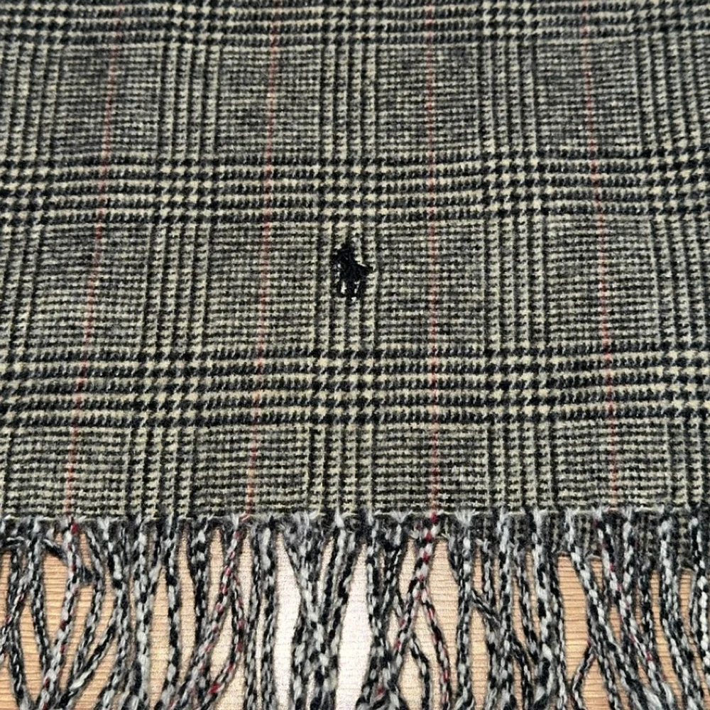 Polo Ralph‎ Lauren 90s’ Vintage 100% Lambswool Plaid Fringe Scarf